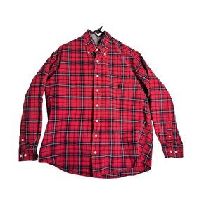 Cinch Red Plaid Long Sleeve Cowboy Western Flannel Work Shirt Mens Medium